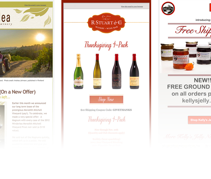 Examples of e-mails we send - full or pretty graphics AND text.